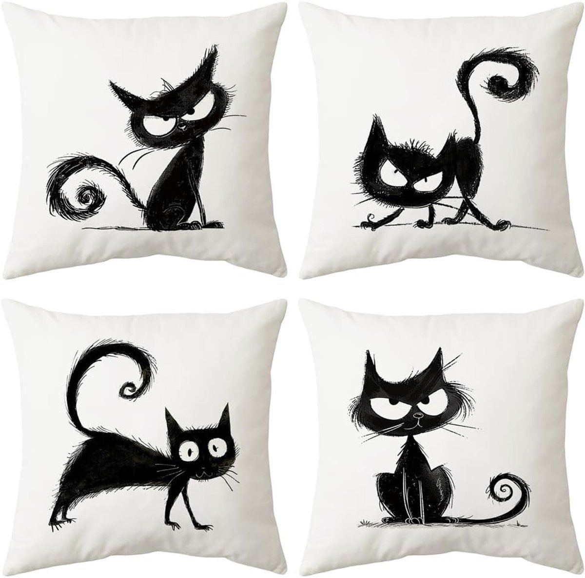 Decoratieve Velvet Kussenhoezen 45 x 45 cm Set van 4 met Verborgen Rits voor Sofa, Slaapkamer en Tuin