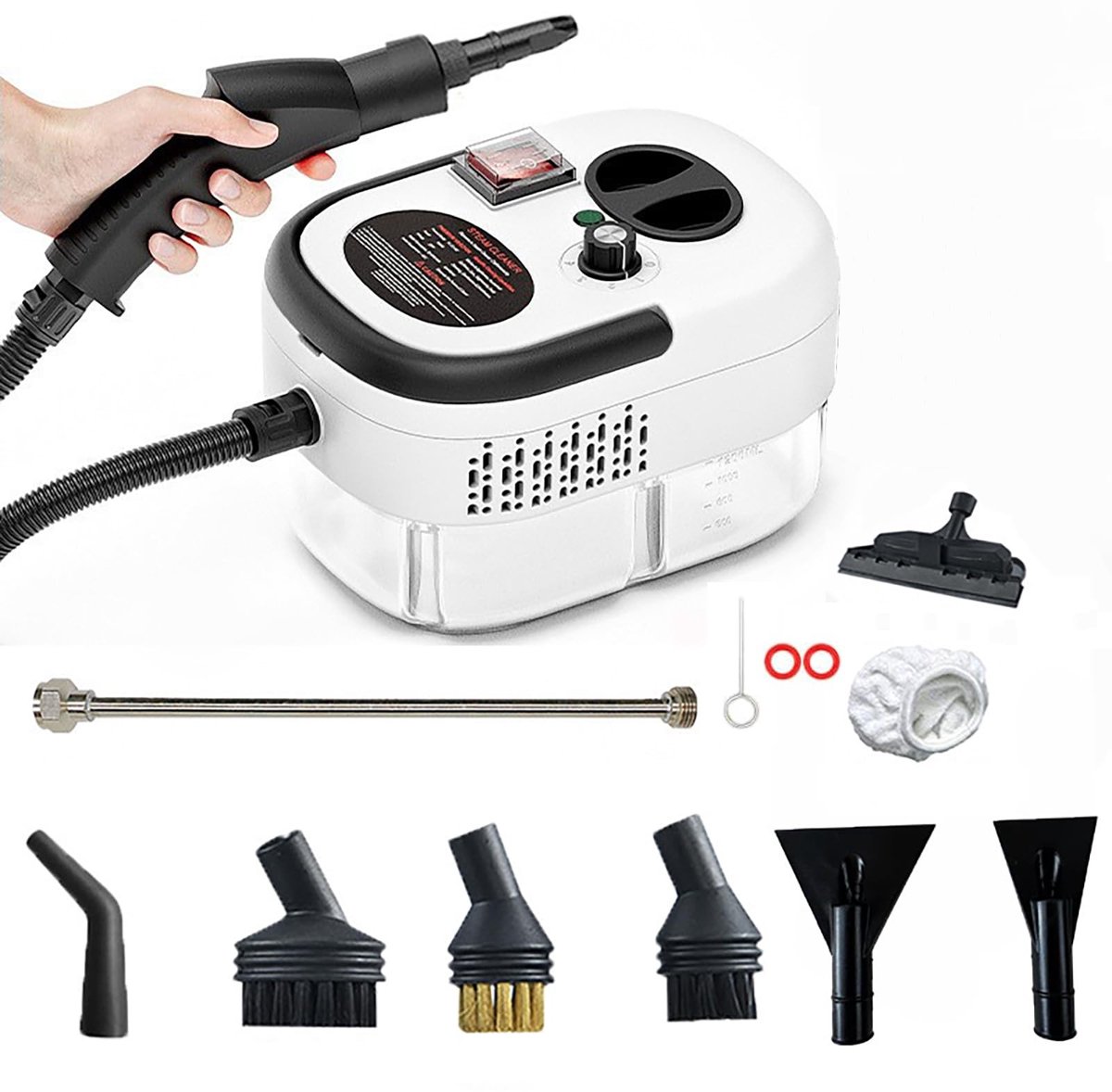 Omgoods - Handstoomreiniger met 9 Accessoires en 1.2 Liter Watertank