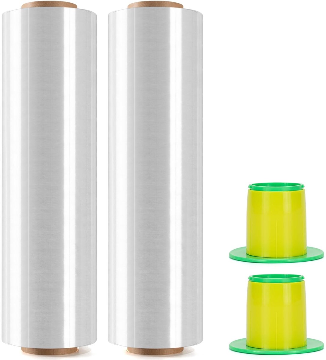 Omgoods - 2 Rollen Stretch Film - Transparant Verpakkingsfolie met Handvat