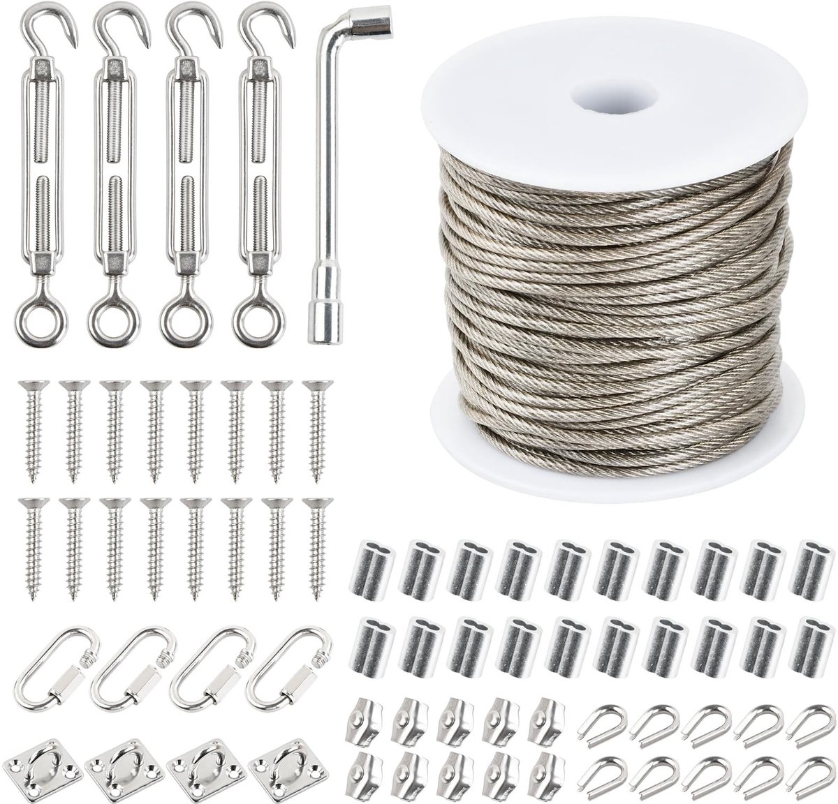 Omgoods - Complete Set van 70 RVS Kabelbinders en Toebehoren