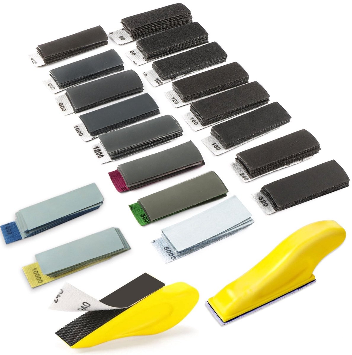 Omgoods - Set van 180 Stuks Nat Schuurpapier met Diverse Korrelgroottes