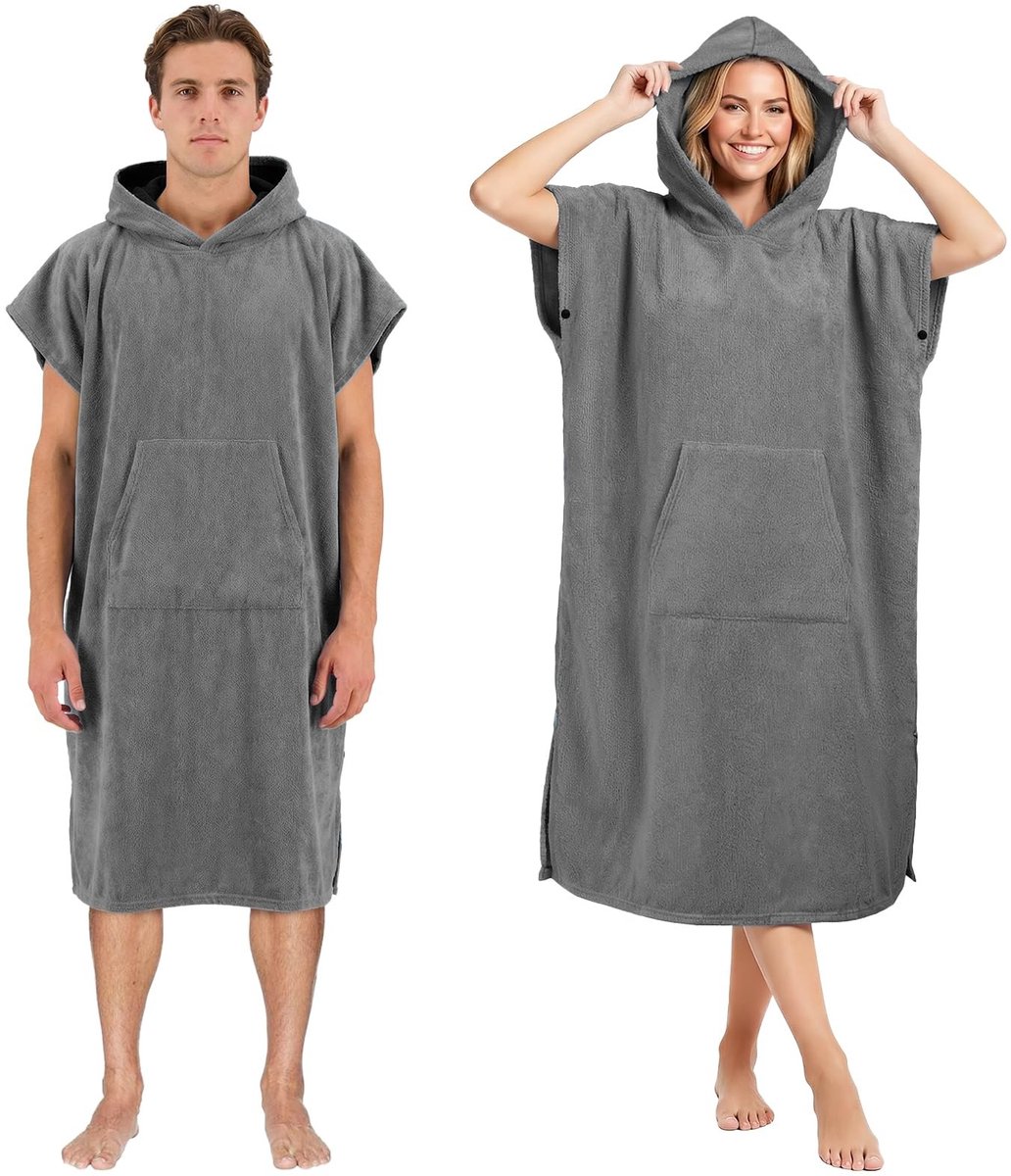 Omgoods - Volwassen Poncho Handdoek met Kap van Microvezel en Zak