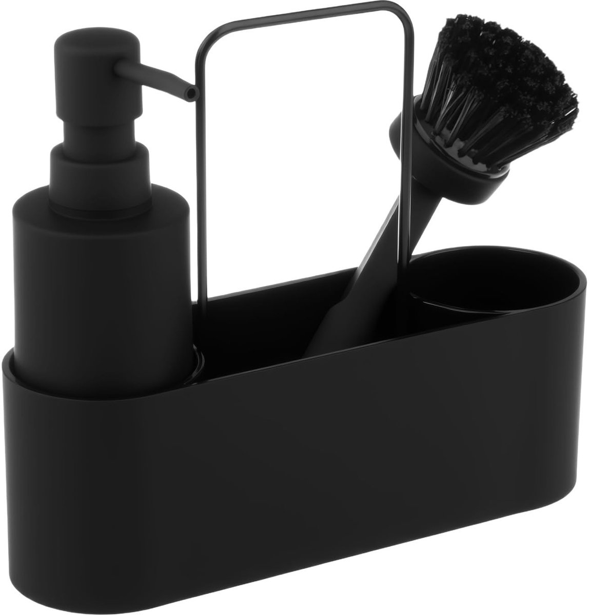 Omgoods - Keuken Zeepdispenser Set met Afwasborstel en Spons Houder