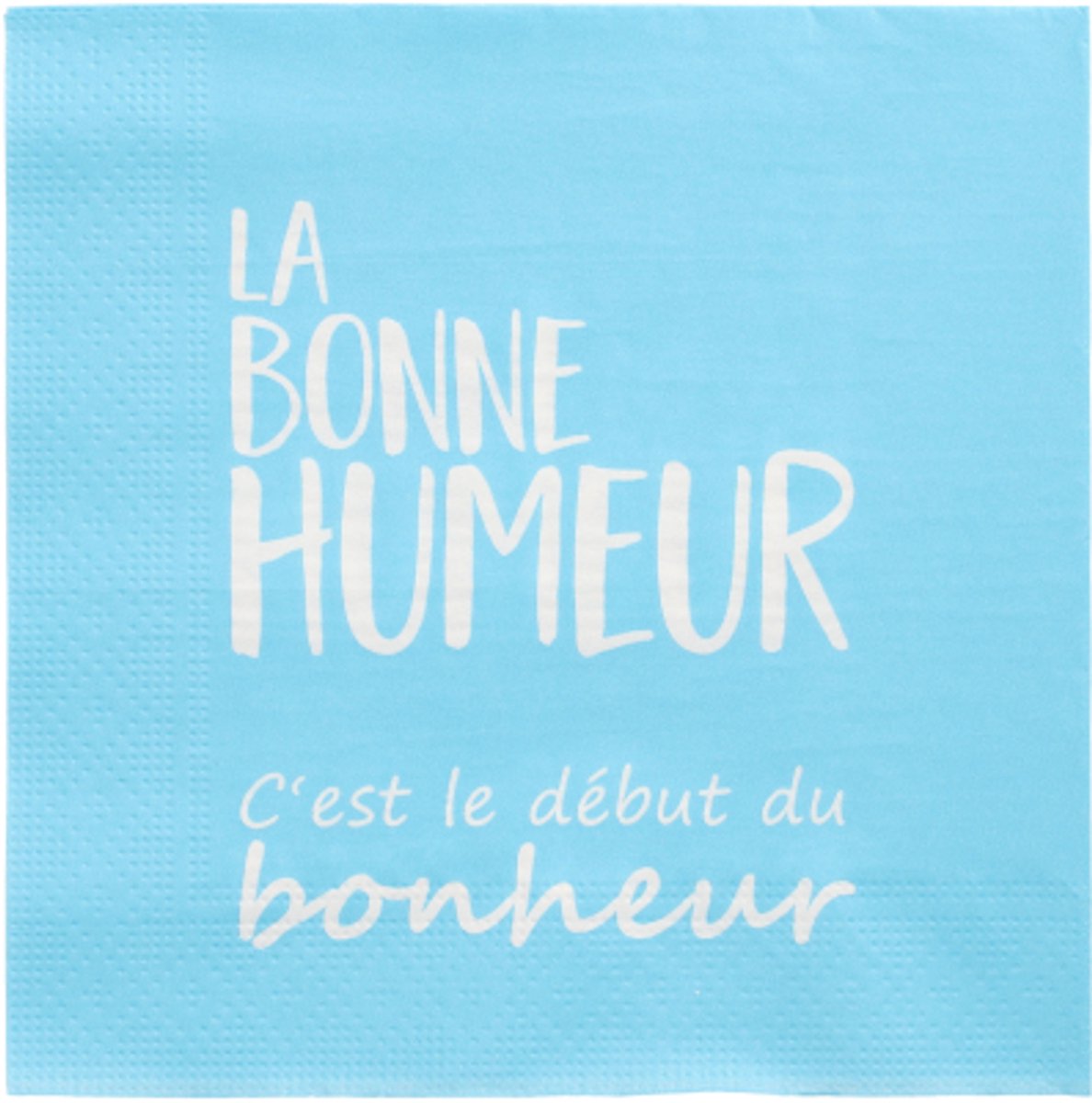 12x 20 Servetten 3-laags 1/4 vouw 33 cm x 33 cm blauw La Bonne Humeur