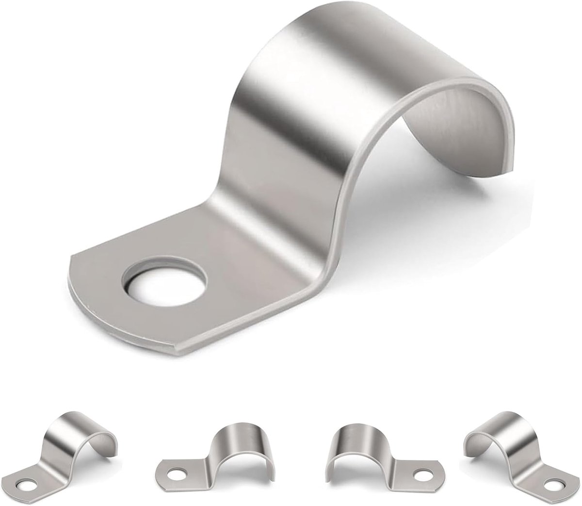 Buisklemmen | M10 V2A RVS 304 buisbevestiging, enkelgats buishouder, halve klem, kabelbevestiging voor kabelbuizen Ø 9-10 mm