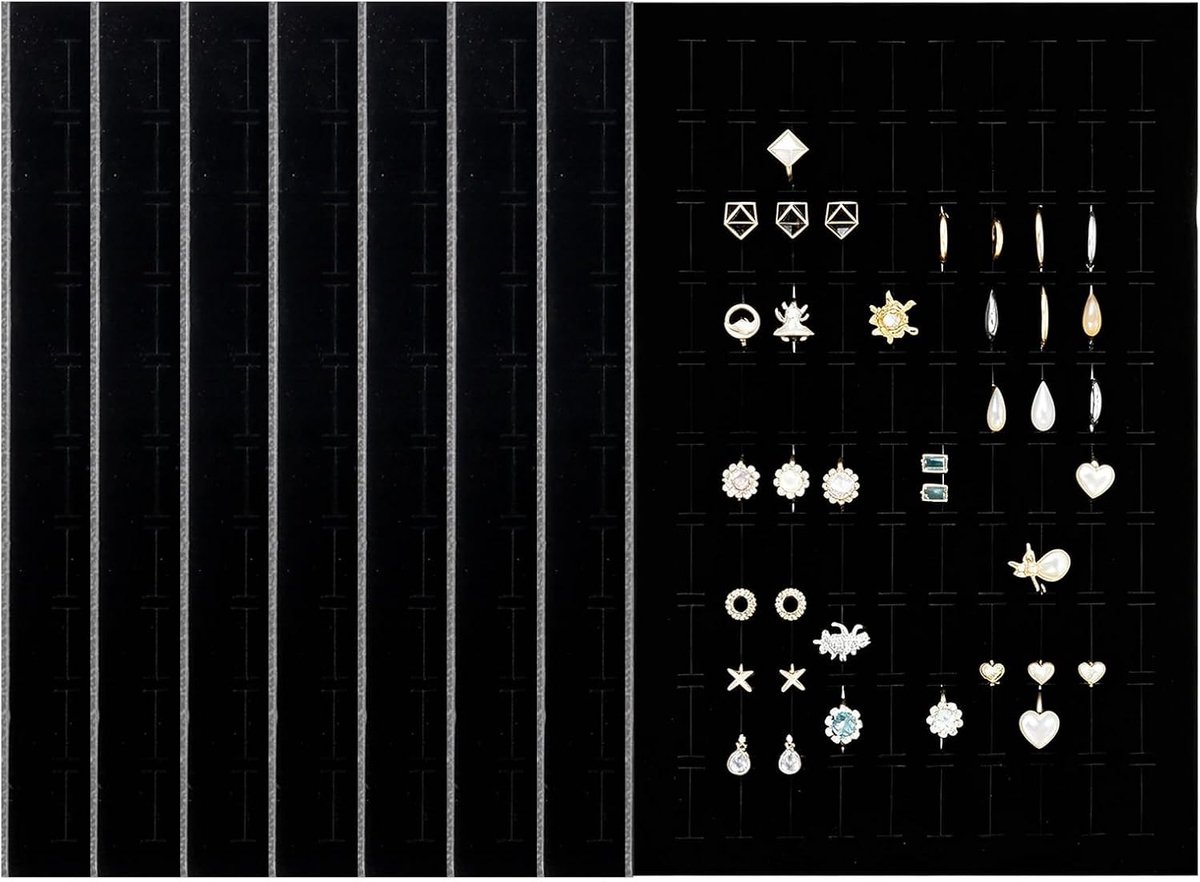 8 stuks schuimrubberen schalen voor sieraden, zwarte schuimrubberen inzetstukken voor sieraden | Sieradenspons, sieradenstandaard, inzetstukken, ringen, sponspads, zwart, voor ringdozen, sieraden