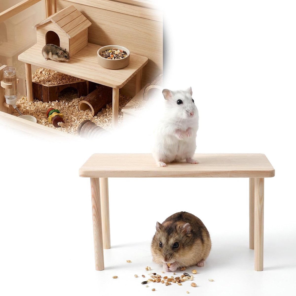 Speel Houten Platform, 25x12x12cm Hamster Kooi Platform Houten