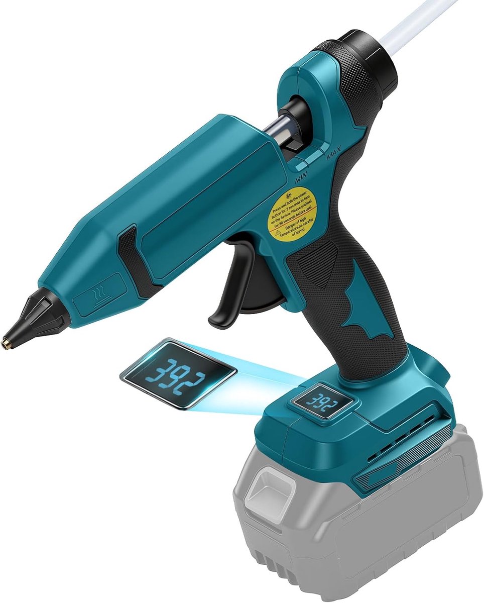 Lijmpistool 100 W - Accu compatibel met Makita 18 V - Draadloos ontwerp - Ideaal voor DIY knutselprojecten - ShopVlot