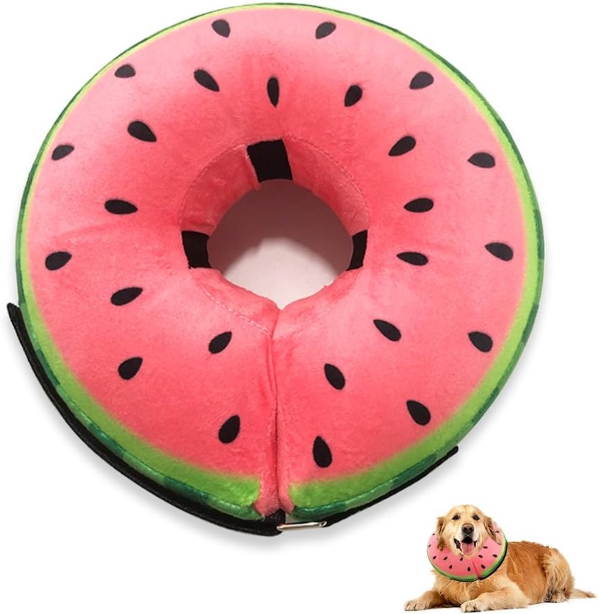 Beschermende Halsband Voor Honden, Zachte Donuthalsband Na De Operatie, Verstelbaar, Anti-Lek, XL, Rood