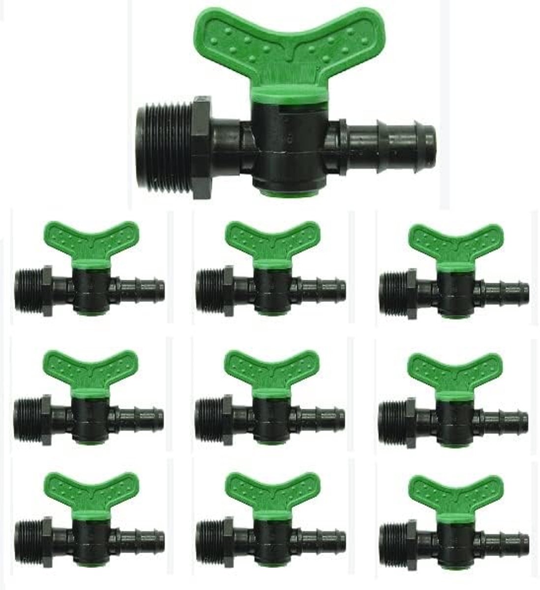 fittingen voor irrigatiesysteem, druppelslang, ook , thee, houder, dop, ellebogen, haak, voor buizen van 16 mm (10, schroefdraad 1/2 inch)