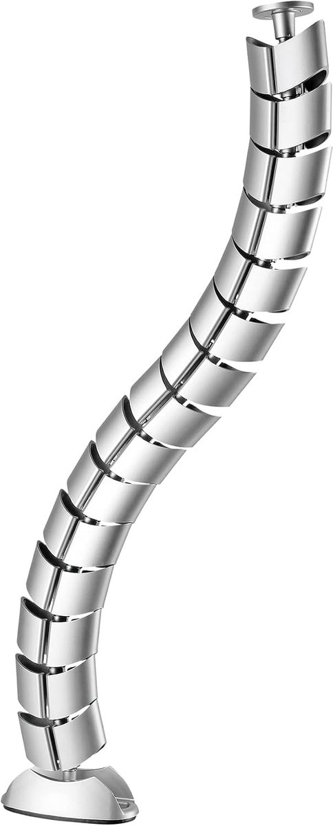 mywall Kabelgeleiding HZ44SL met een lengte tot 730 mm, kabelmanagement voor bureaus met schroefbevestiging, kabelslang-kabelkanaal rond, 2-voudig kanaalsysteem met modulaire werve