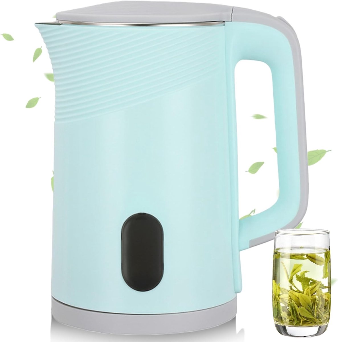SnelShoppen - Elektrische Waterkoker 2.3L 1500W Koffie en Thee Kettle Snelle Verwarming Reis Kettle Draagbare Camping Kettle RVS Theepot Blauw