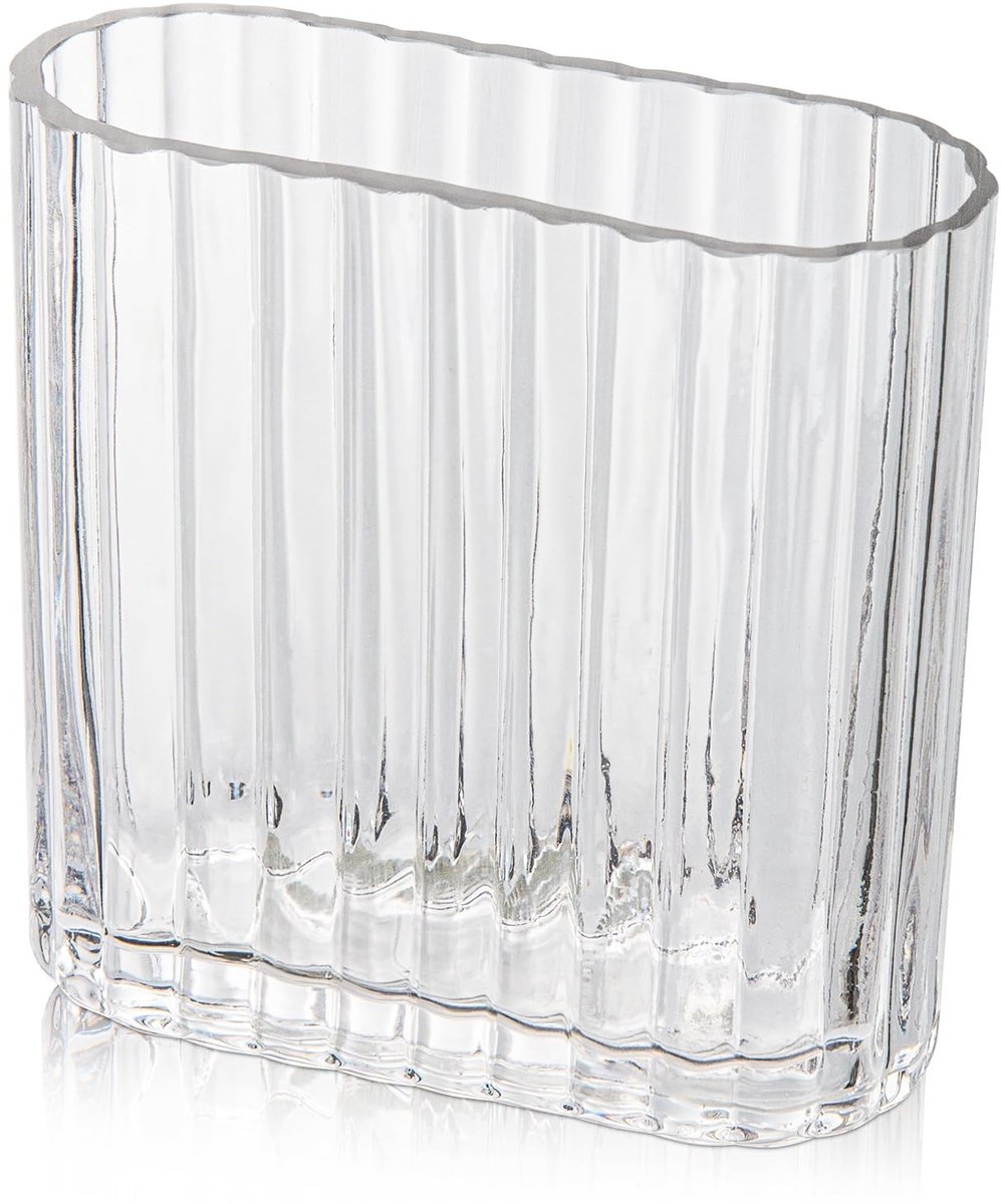 Omgoods - Ribbelglas Vaasje voor Bloemen Decoratief