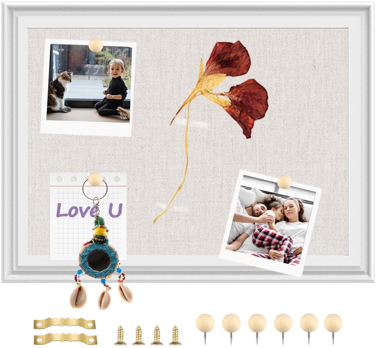Omgoods - Multifunctionele Notitiebord met Houten Frame