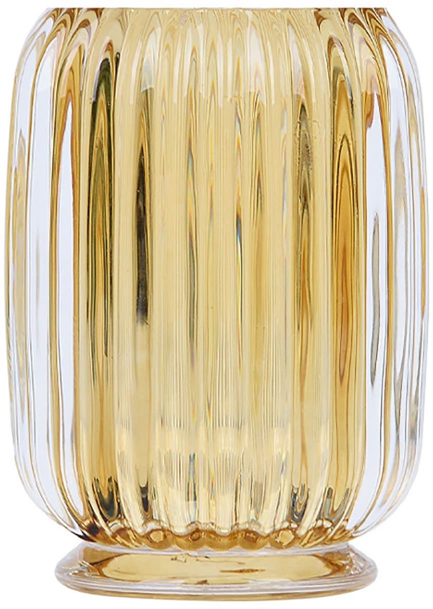 Omgoods - Vintage Makeup Borstelhouder van Glas met Streepdesign