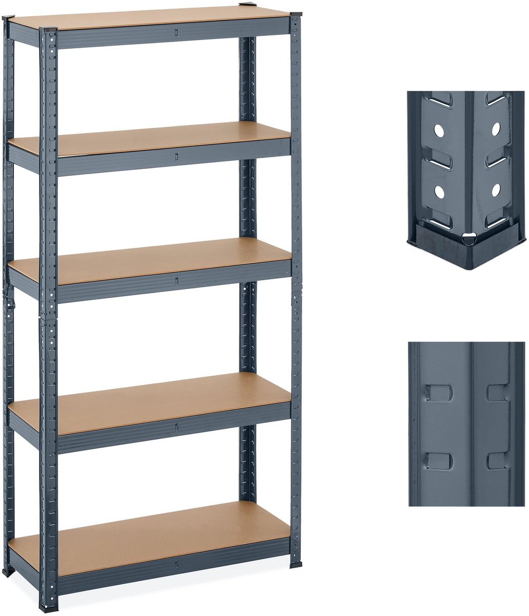 Omgoods - Opbergkast met 5 Planken, Capaciteit tot 875 kg