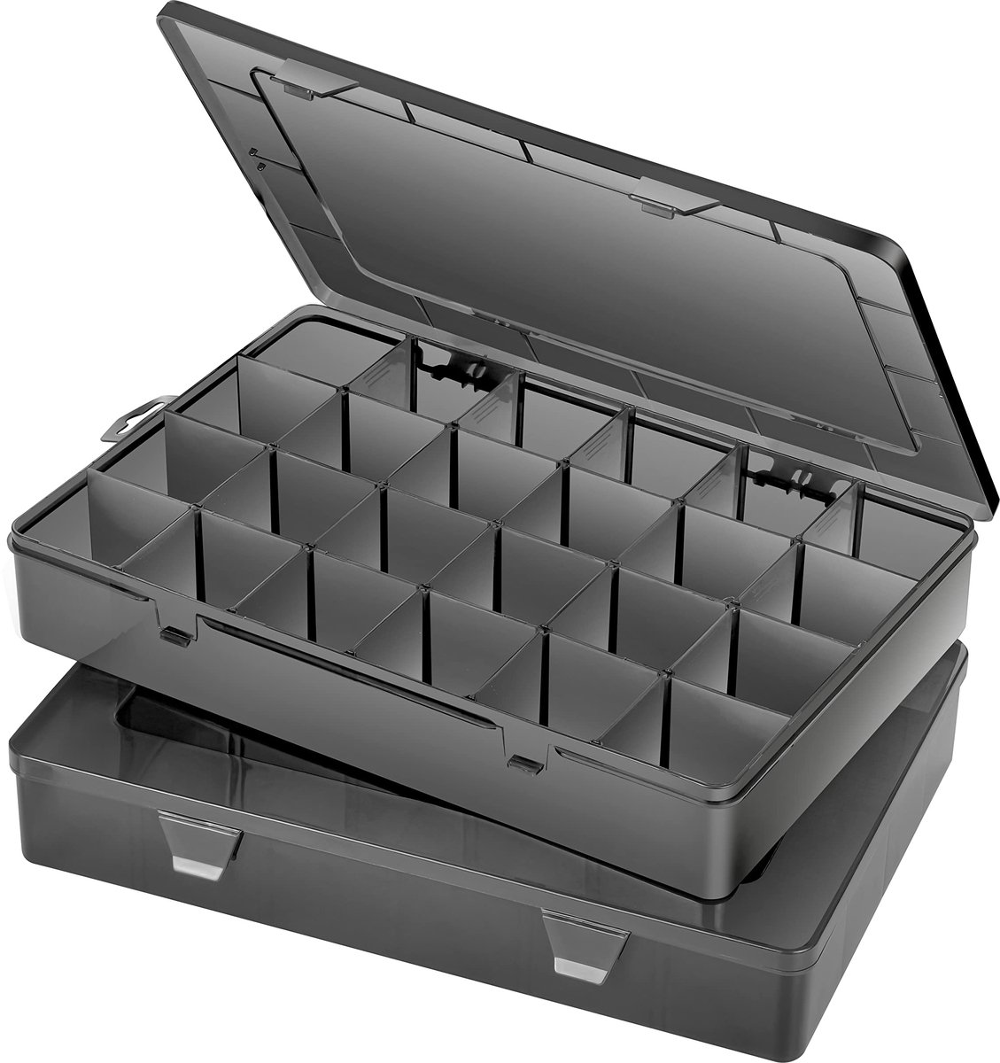 Omgoods - Plastic opbergdoos set van 2 - Organizer met 24 roosters voor knutselen