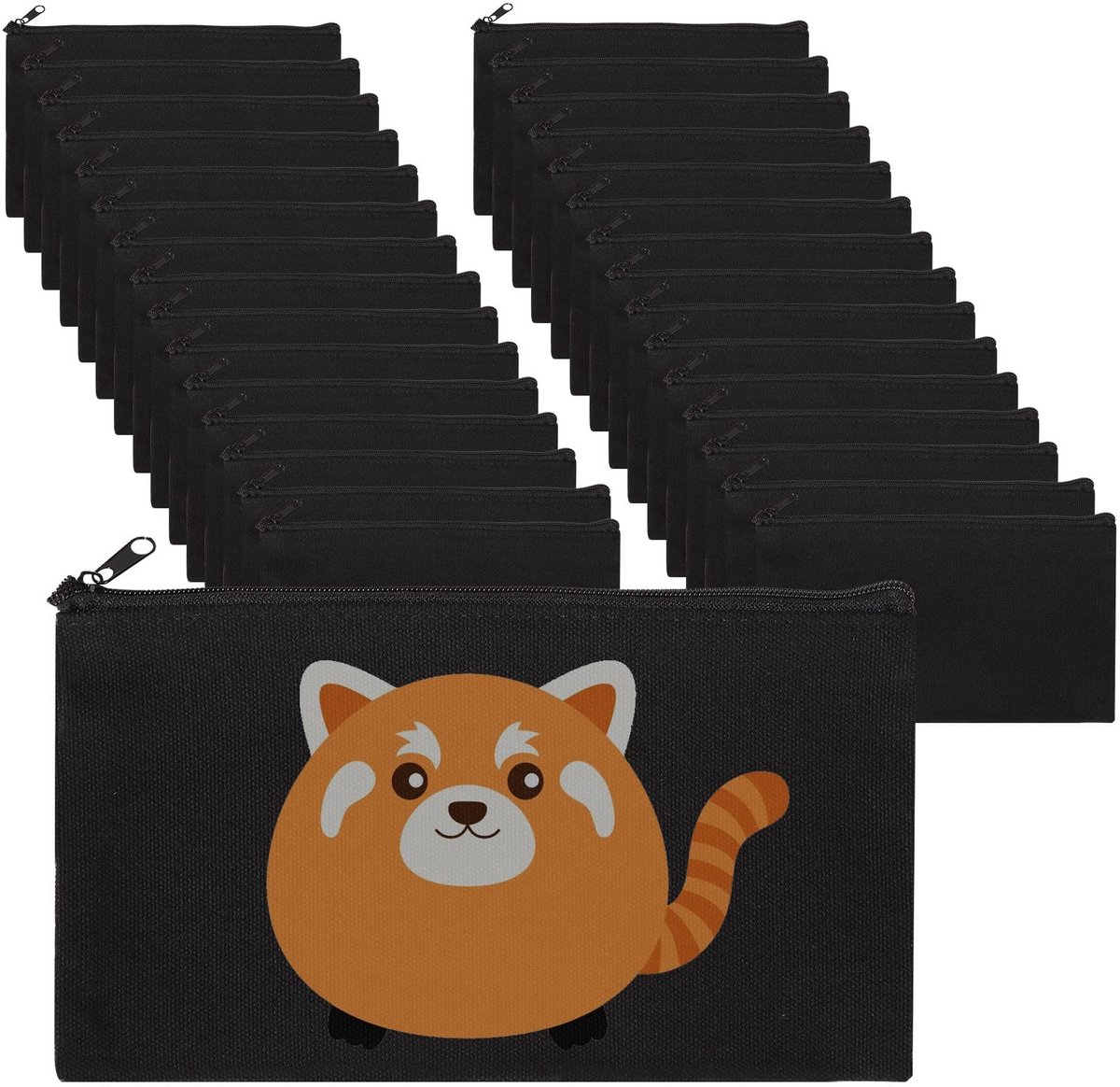 Omgoods - Set van 30 Canvas Make-up Tassen met Ritssluiting 12 x 21 cm