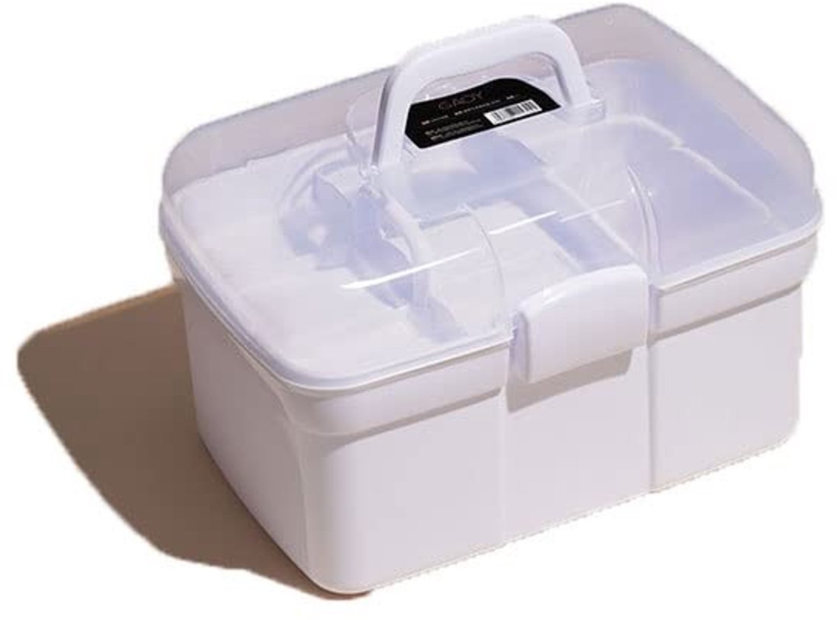 Omgoods- Opbergdoos Dubbellaags - Opbergdoos met Slot - Cosmetica Koffer - Opbergdoos voor Nagelgereedschappen - Lichtgewicht - 30,5x20,5x19 cm - Cosmetica Organizer