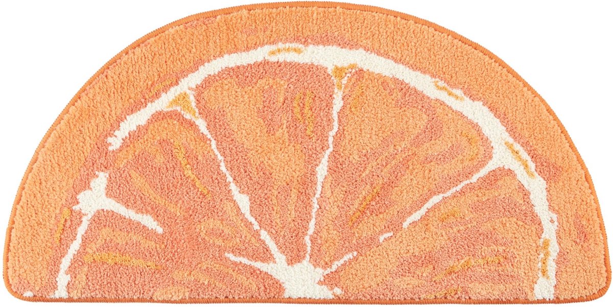 Omgoods - Citrus Slice Oranje Badmat - Absorberend, Antislip en Machinewasbaar
