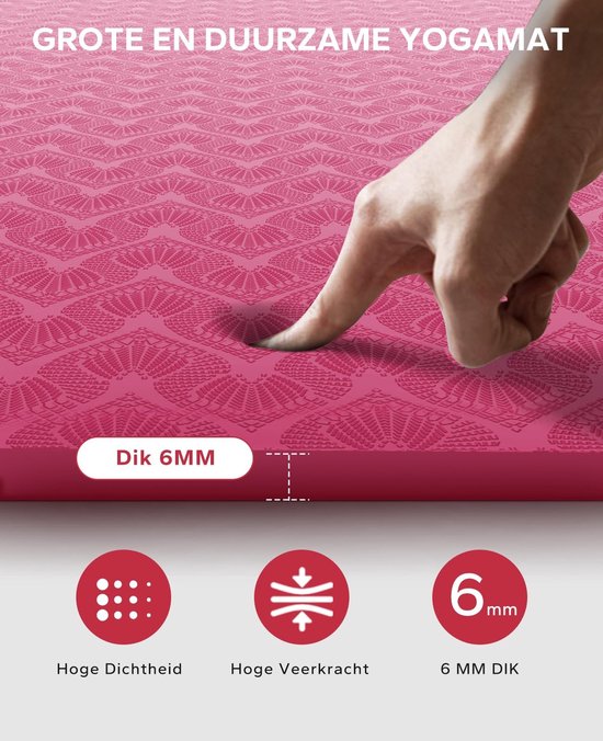 Omgoods - Grote Yoga Mat 183x122/198x137x0.5cm Antislip en Duurzaam van Omgoods — afbeelding 5