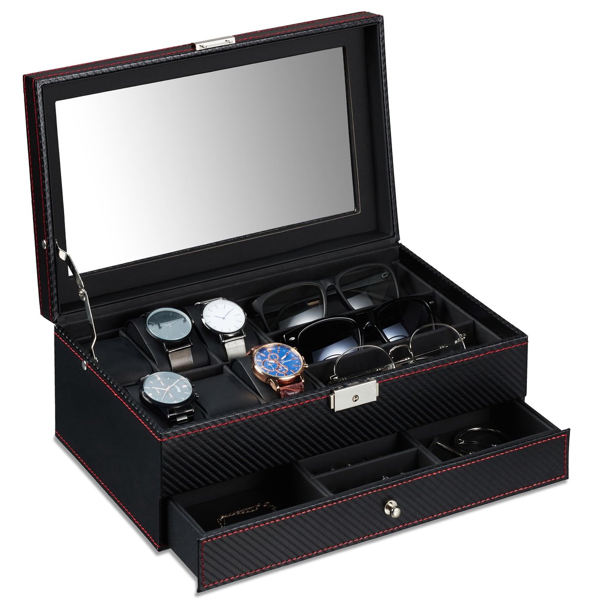 Omgoods - Luxe Sieradenbox met Lades voor Horloges en Brillen