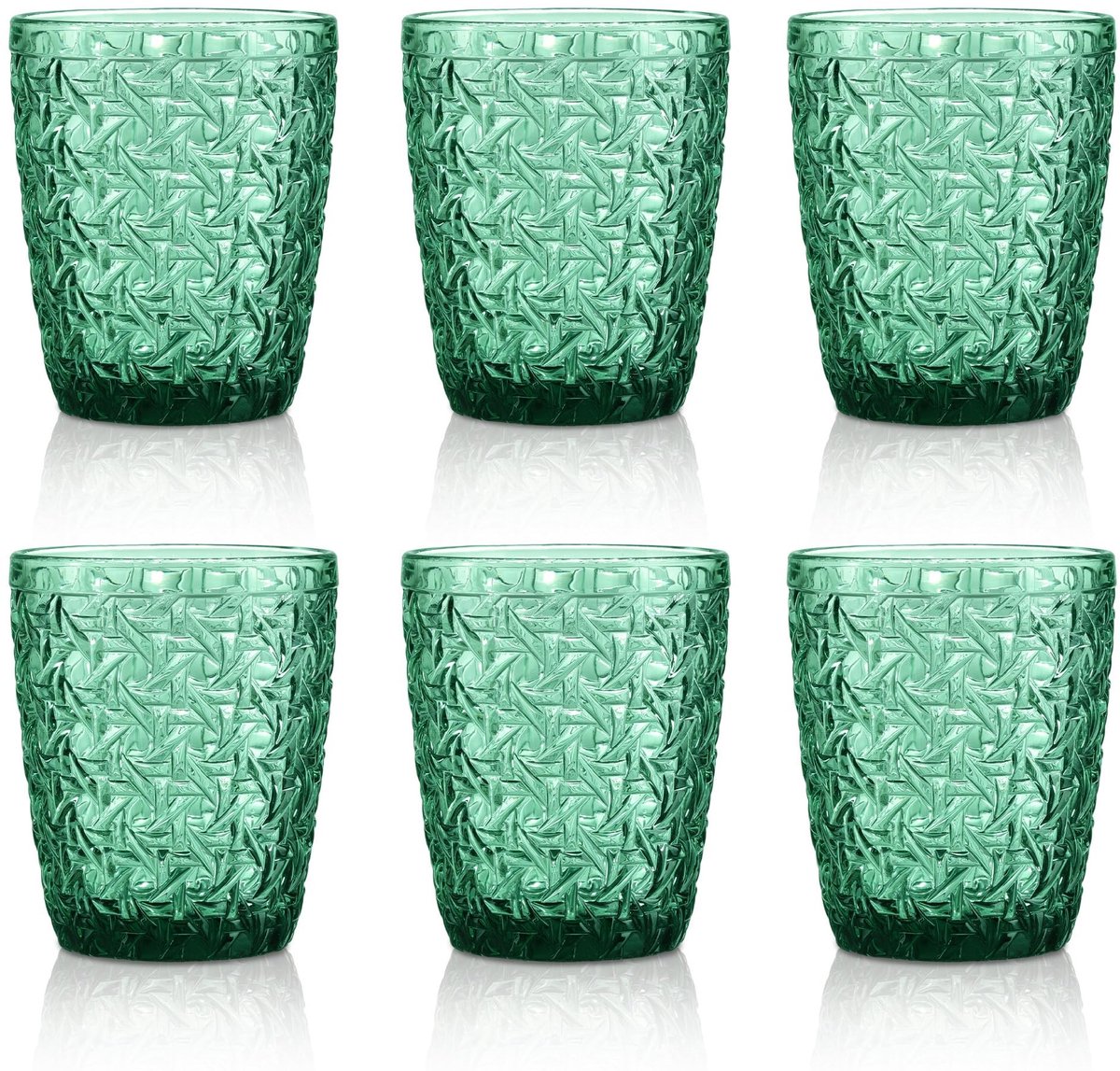 Omgoods - Set van 6 Vintage Glazen met Eenvoudig Ontwerp en 300 ml Capaciteit