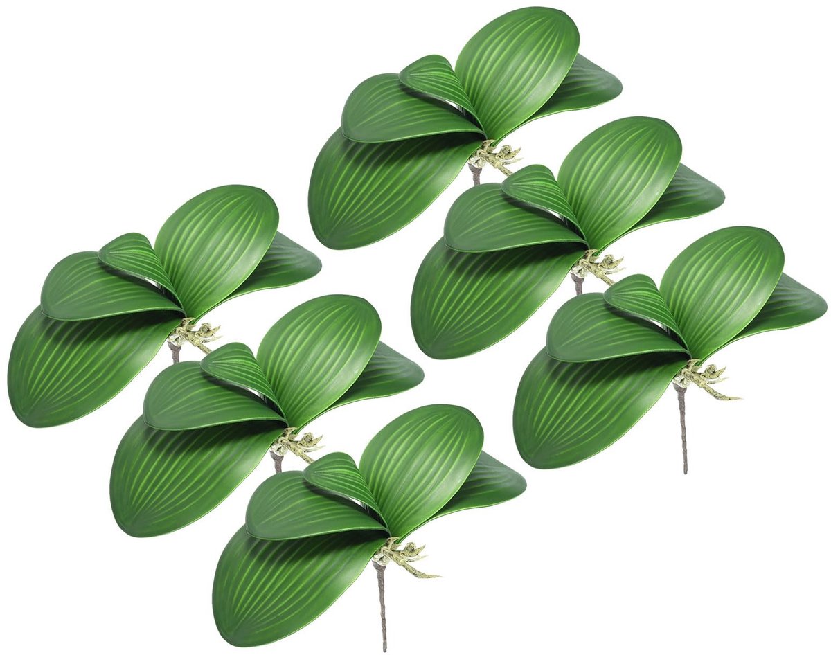 Omgoods - Kunstzijden Orchidee Bladeren Set van 6 voor Thuisdecoratie