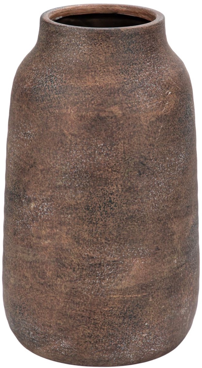 Omgoods - 9.6 Inch Grote Rustieke Bruine Keramische Vaas voor Decoratie