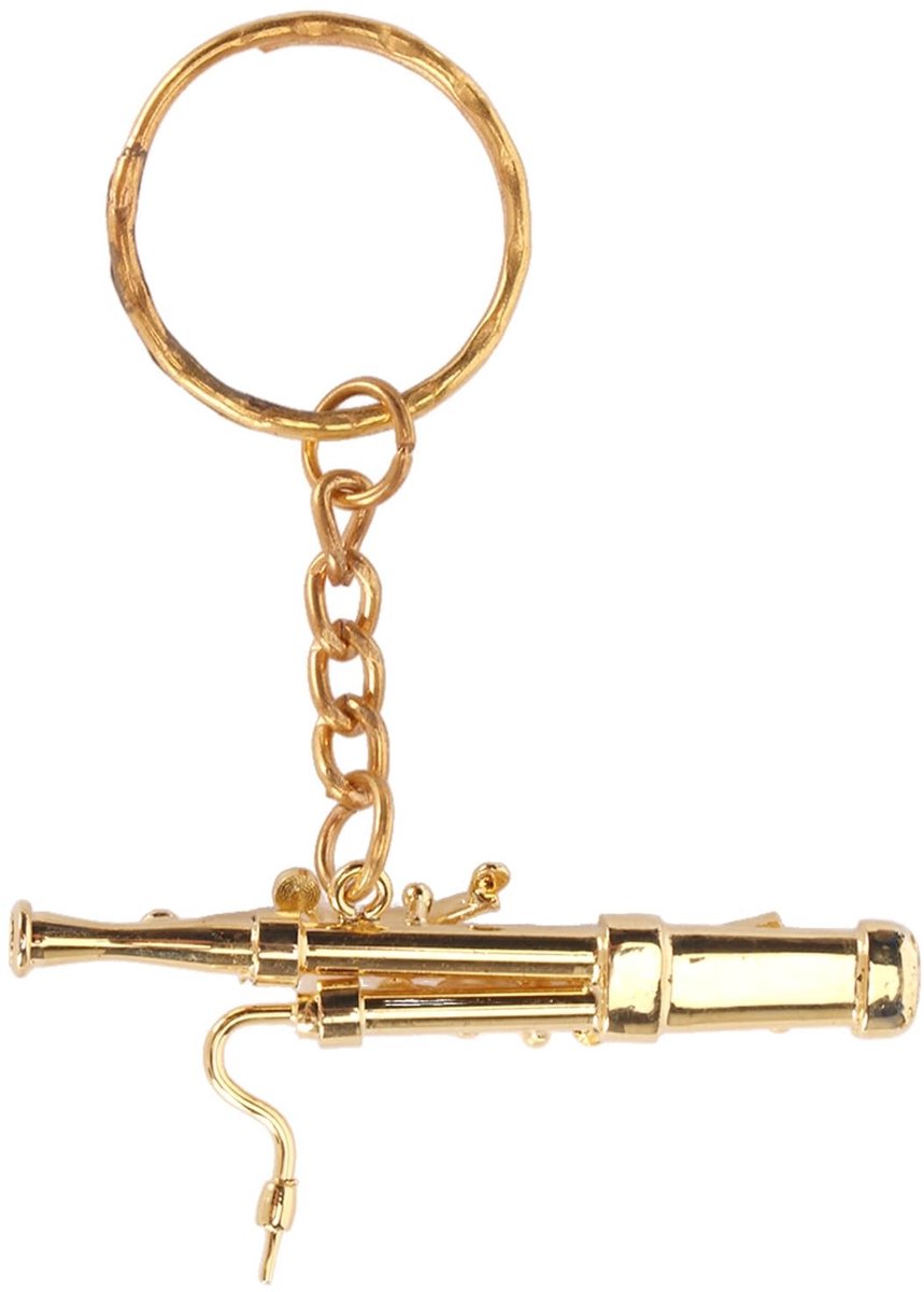 Omgoods- Sleutelhanger Schattig Fagot Ontwerp - Miniatuur Muziekinstrument - Duurzaam Messing - Lichtgewicht - Decoratief Accent - Veilig Sluitmechanisme - Sleutelring