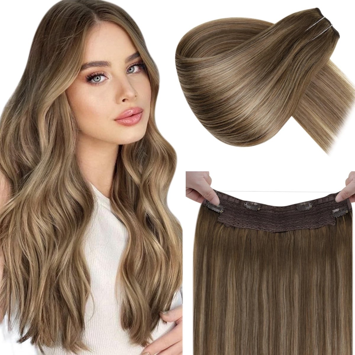 Omgoods - Echte Haar Extensions met Draad voor Natuurlijke Uitstraling
