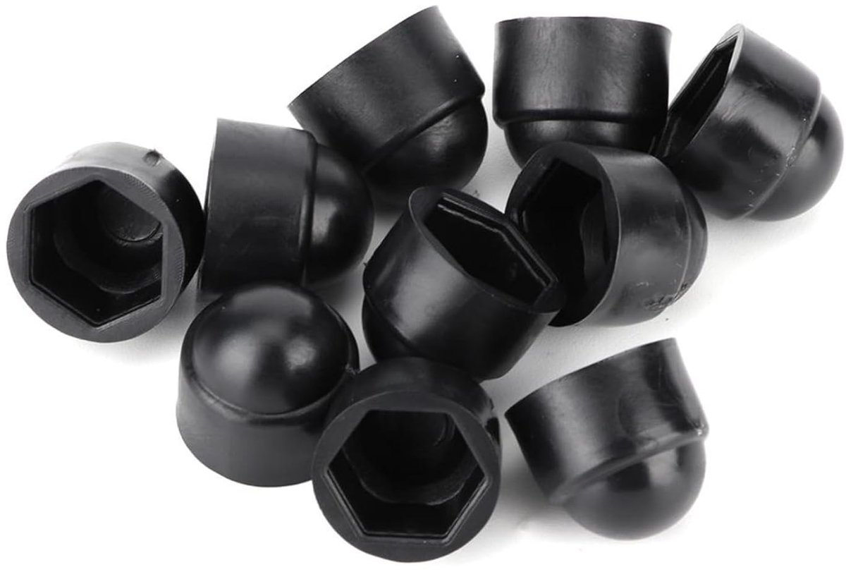 10pcs Bolt Covers Screw Cap, 15mm/0.59in M8 Plastic Black Dome Hex Screws Nuts Head Cap Cover Accessory for Screws - ShopVlot