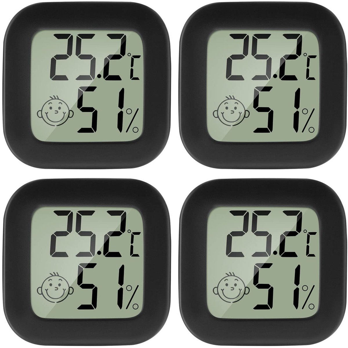SnelShoppen - Digitale Mini Thermometer en Hygrometer - Temperatuur en Vochtigheid Meetinstrument voor Kantoor, Huis, Serre - Betrouwbare Nauwkeurighe