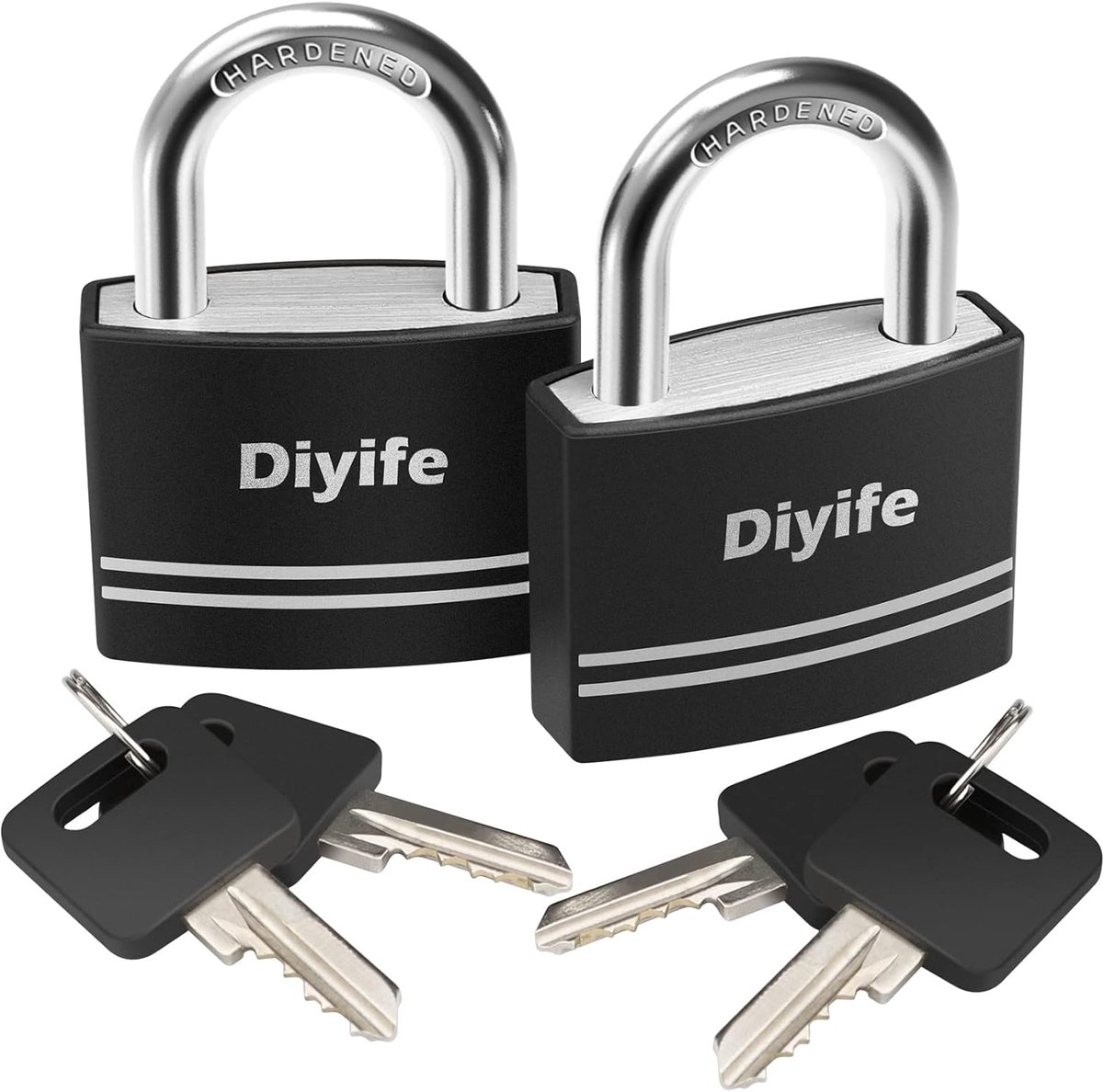 SnelShoppen - Aluminium Hangslot 40MM, Waterdicht, 2 Stuks met Sleutels, Vinyl Beschermhoes, Ideaal voor School Lockers, Sportscholen, Gereedschapskis