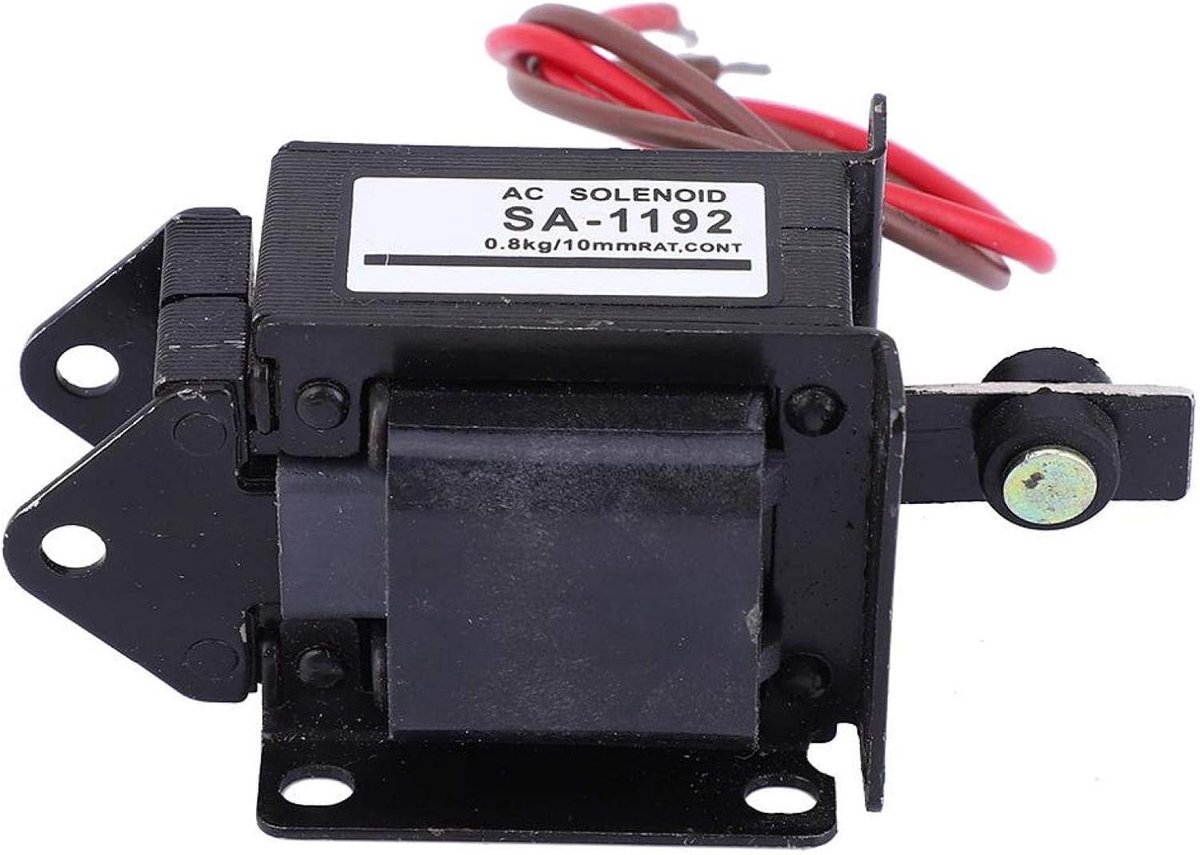 SnelShoppen - Push-pull elektromagneet 220VAC, 7.8N duwkracht, 10mm slag, sterke AC magnet voor hobbyprojecten en industriële toepassingen