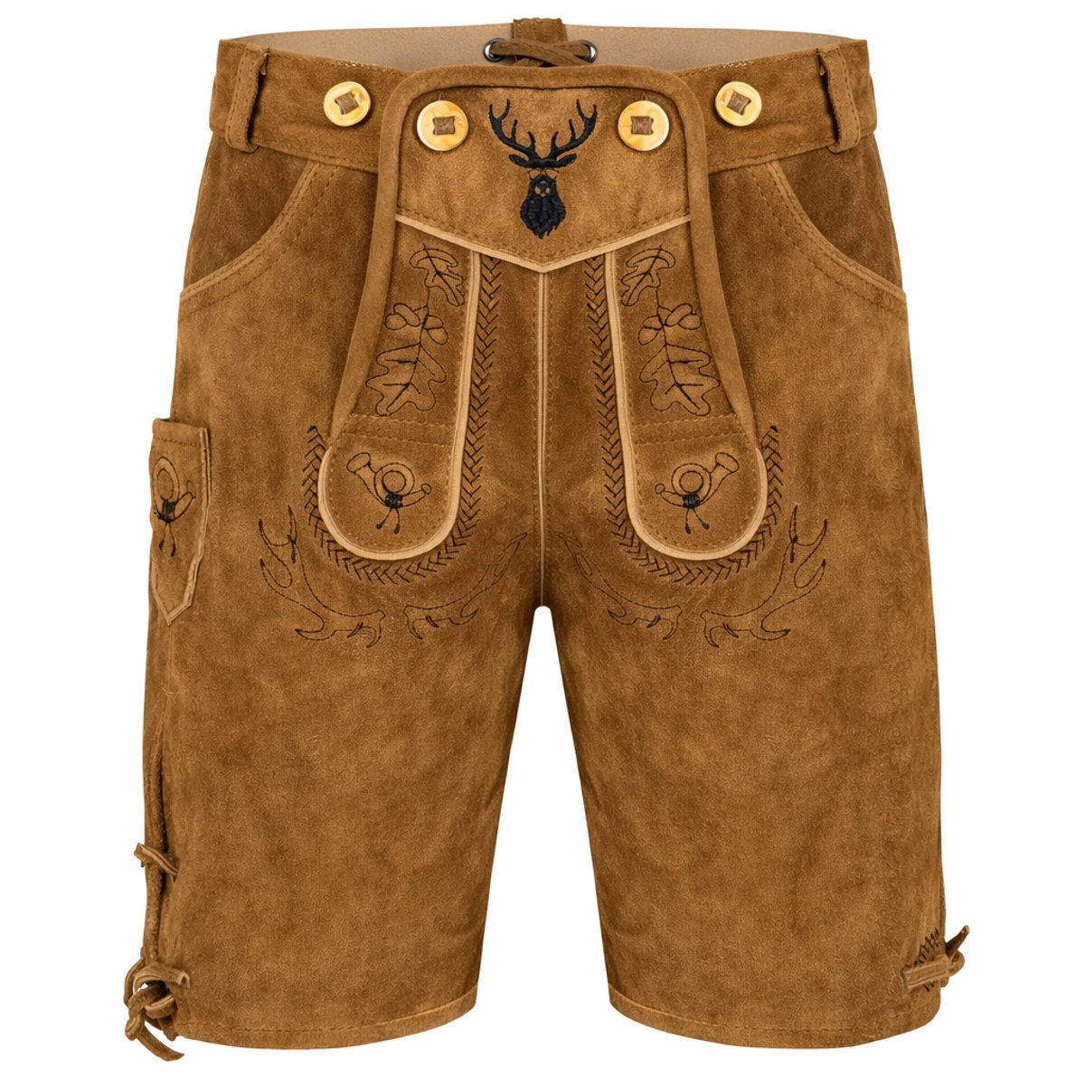 PAULGOS Traditionele Leren Shorts voor Kinderen - KK2 - Echt Leer - Maten 86-164
