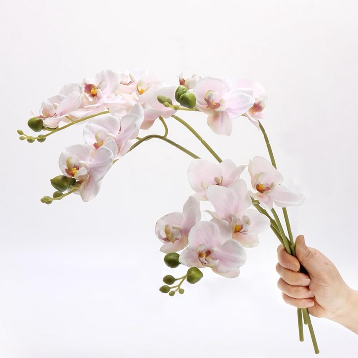 45 cm Artificial Orchid Real Touch 45 cm Art Orchid Bouquet for Wedding Party Home Garden Decoration Light Pink - ShopVlot
