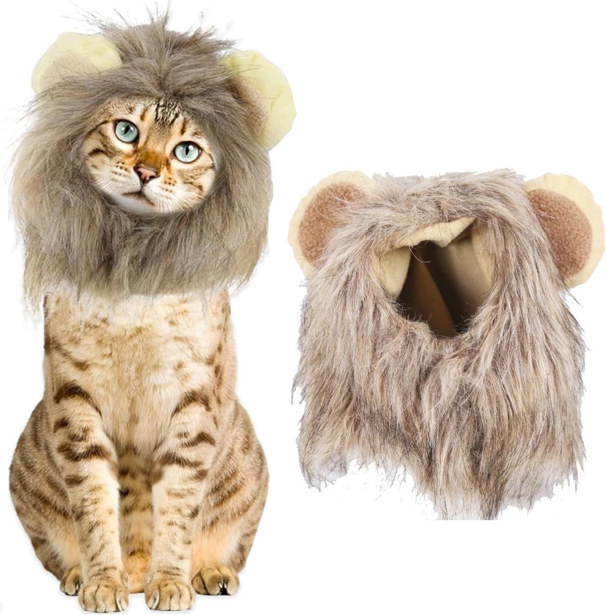 Schattig Halloween Kostuum voor Honden en Katten met Leeuwenkapsel en Verstelbare Hoofdband voor Puppy's en Huisdieren