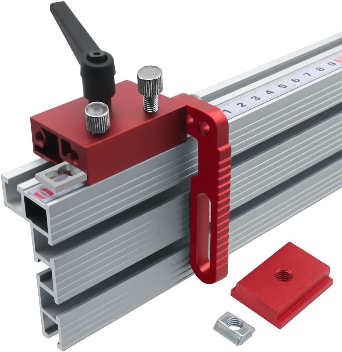 SnelShoppen - T Track Houtbewerkings Limiter Handgereedschap, Aluminium Legering 75 Type Fence Flip Stop voor DIY Houtbewerking, Eenvoudig aan te Pass