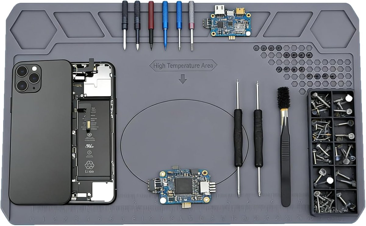 SnelShoppen - Repair Mat, Solder Mat, Siliconen Hittebestendige Werkmat, Multifunctionele Solderen en Repareren voor Mobiele Telefoon, Computer, Elekt