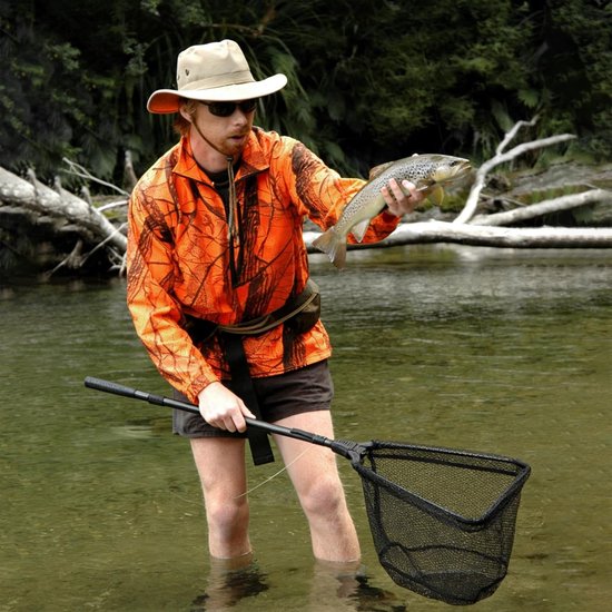 SnelShoppen - Vouwbare Telescopische Hengelnet, Robuust Carp Landing Net voor Salmon, Meerval, Baars, Hoogwaardige Waterafstotende Nylon, Ideaal voor van Snelshoppen — afbeelding 5