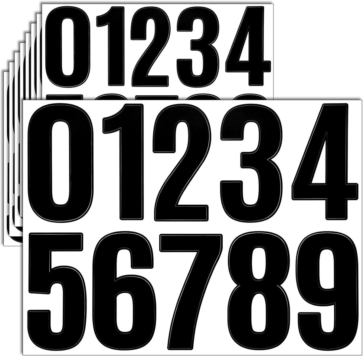 Xinjoduz 8 Sheets Black Number Stickers 0-9, 10cm Vinyl Waterproof Reflective Mailbox Numbers for Outdoor, Strong Self - ShopVlot
