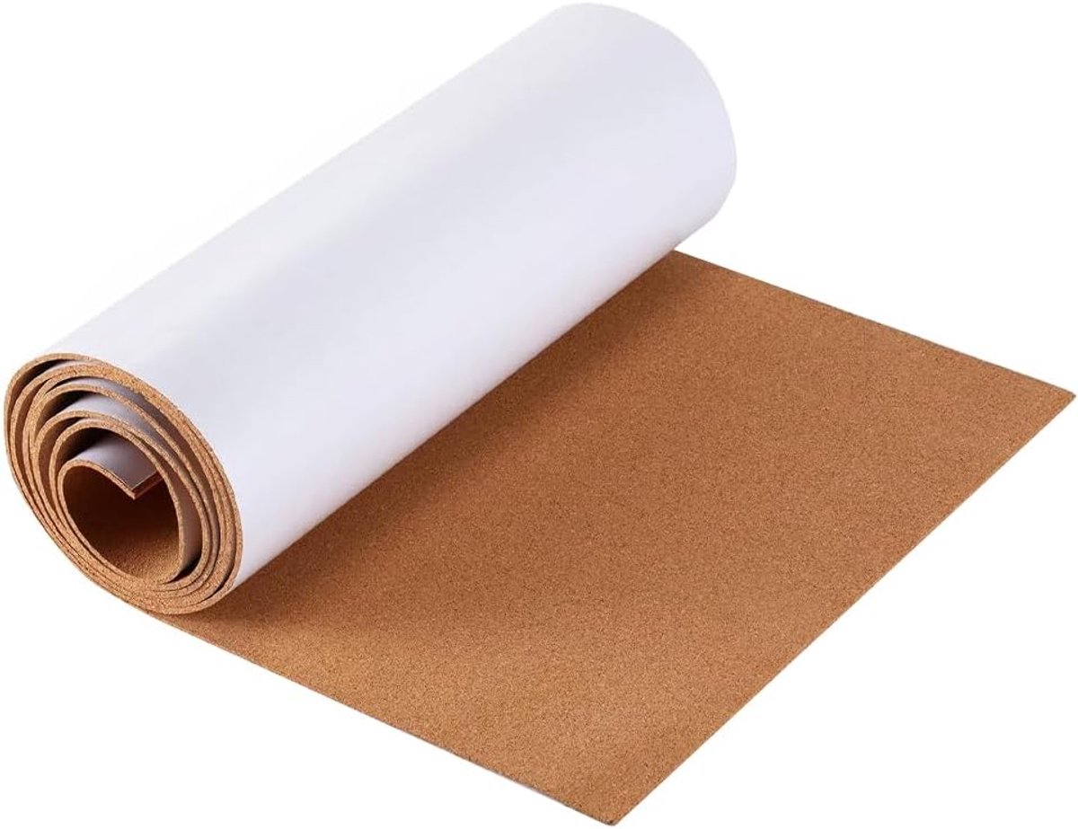 SnelShoppen - Zelfklevende Kurkplaat 40 x 300 cm, Natuurkurk, 1 mm Dik, Wanddecoratie, Doe-Het-Zelf, Bruin, Alternatief voor Kurkvloer, Meubelbescherm