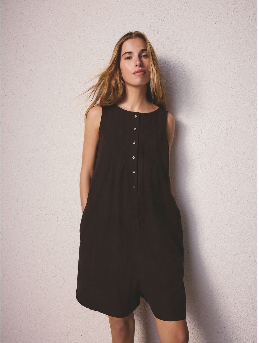 Next - Dames - Linnen playsuit - Bruin