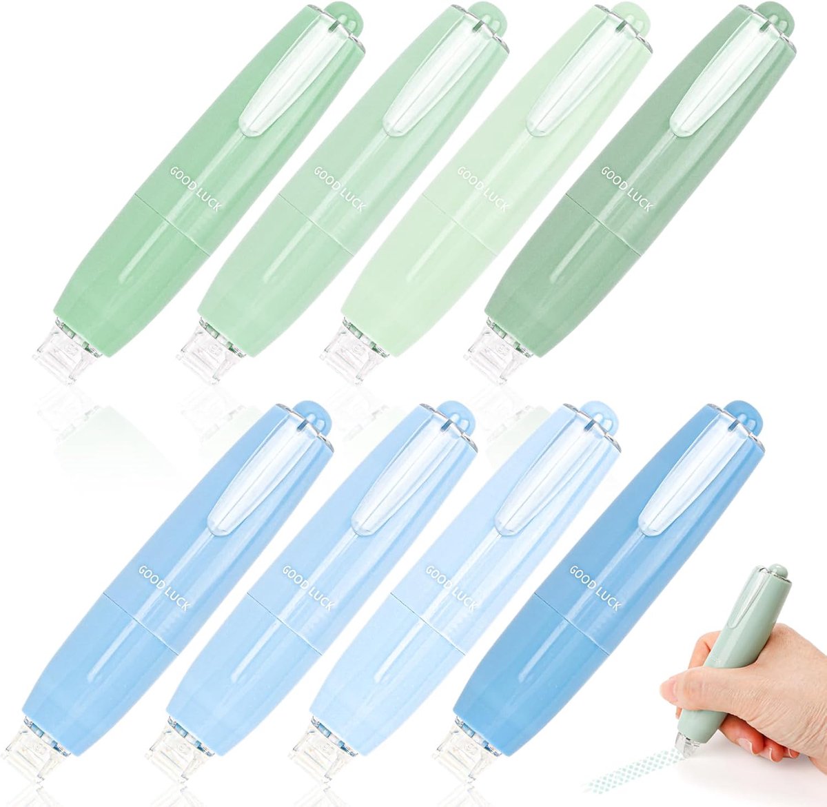 SnelShoppen - Self Adhesive Roller Mouse 8 Stuks Dubbelzijdige Plakroller voor Foto's en Schilderijen - Innovatief Ontwerp, Groene en Blauwe Gradient,