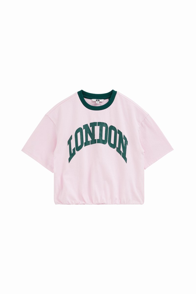WE Fashion Meisjes oversized balloon T-shirt met print