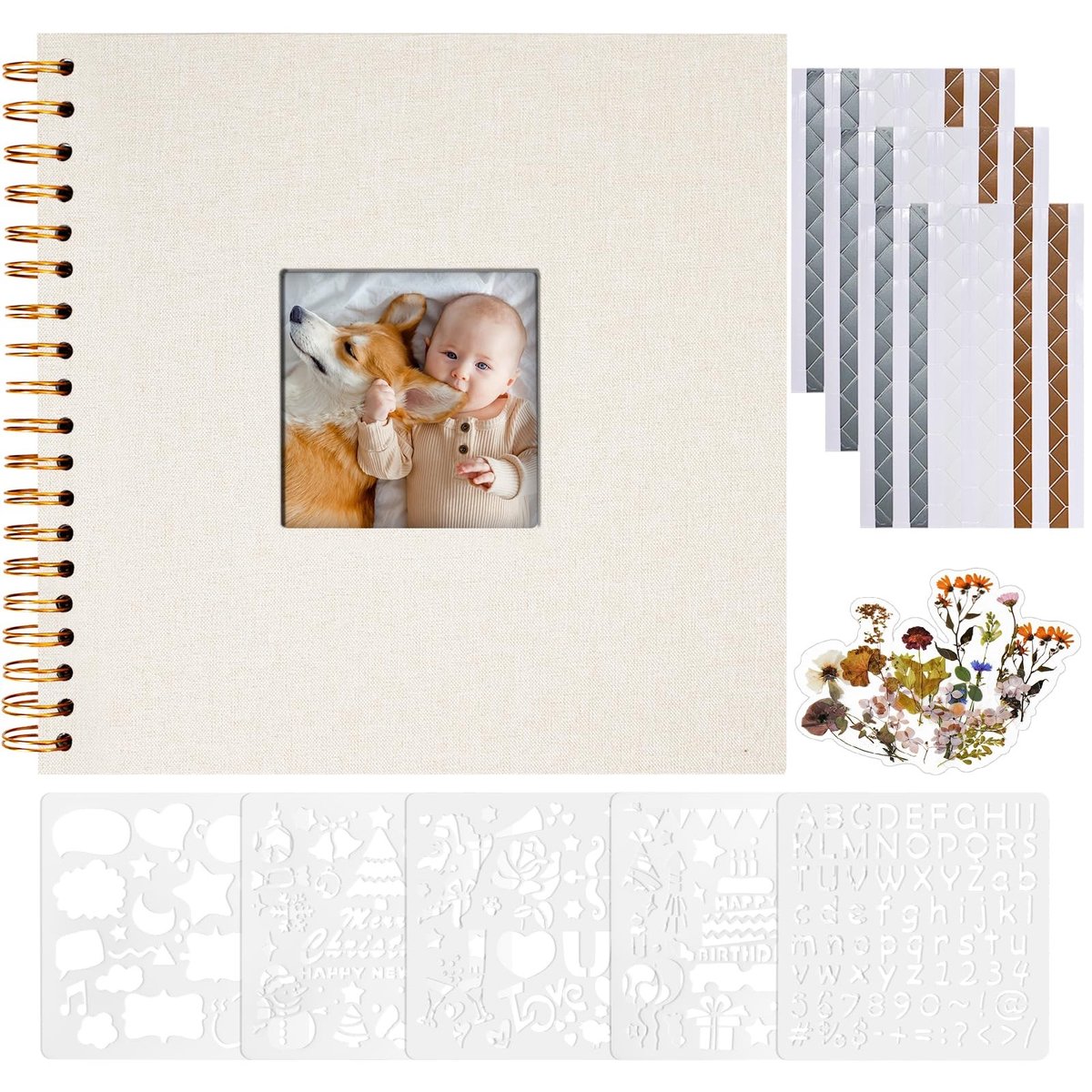 Omgoods - Scrapbook met Linnen Kaft, 40 Pagina's voor Creatieve Herinneringen