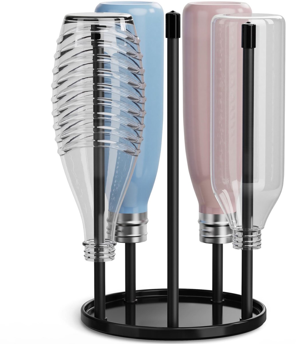 Omgoods - Premium Flessenhouder voor SodaStream - Afdruiprek van Keramiek voor 5 Flessen