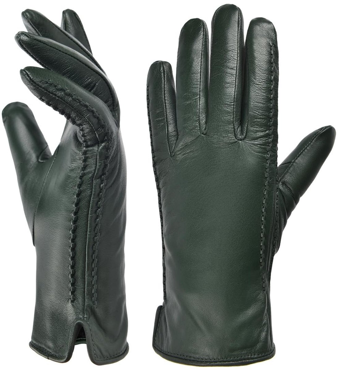 Omgoods - Dames Warme Gevoerde Lamsleren Handschoenen met Touchscreen