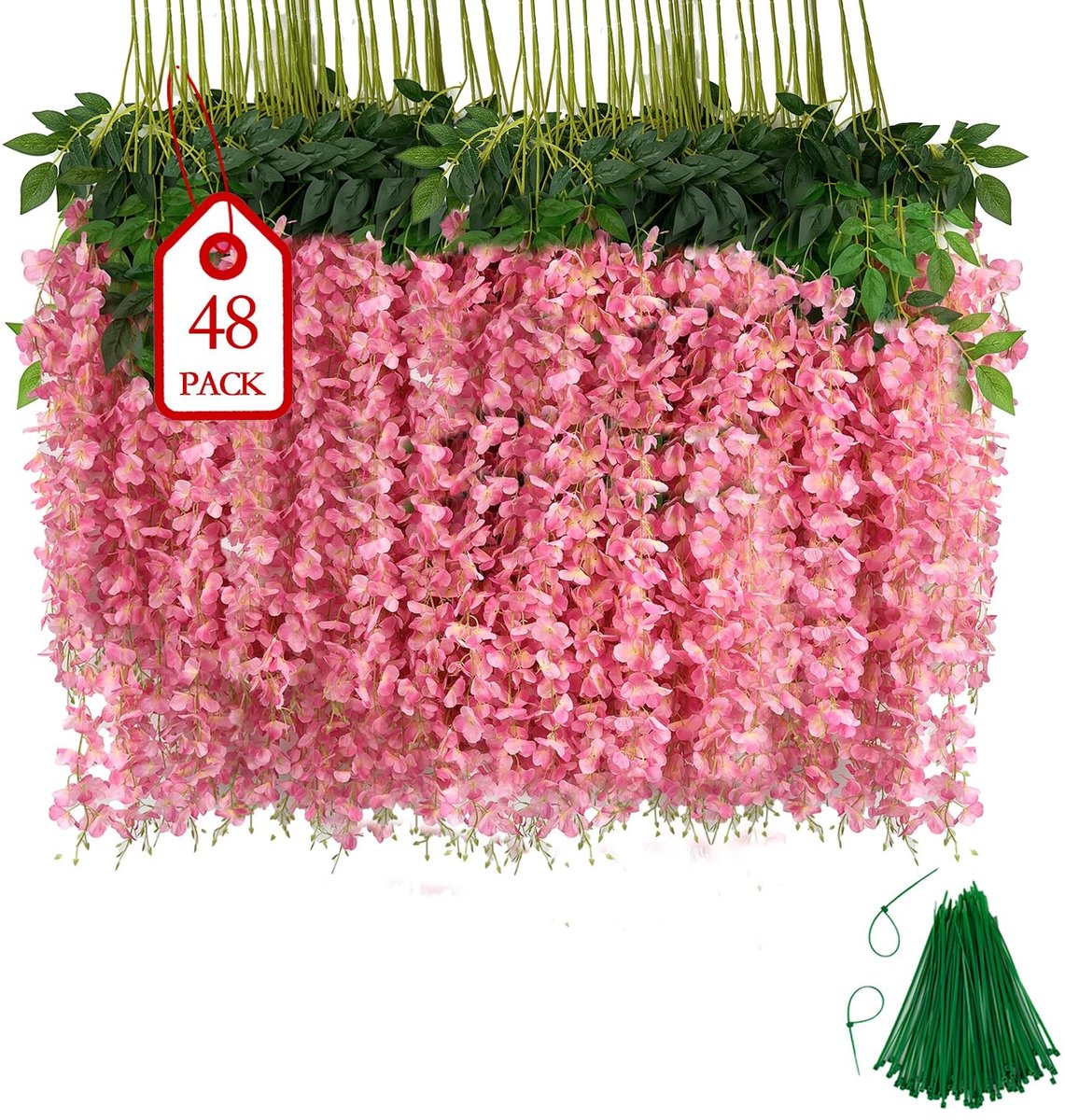 Omgoods - 48 Stuks Kunstmatige Hangende Wisteria Bloemen voor Decoratie
